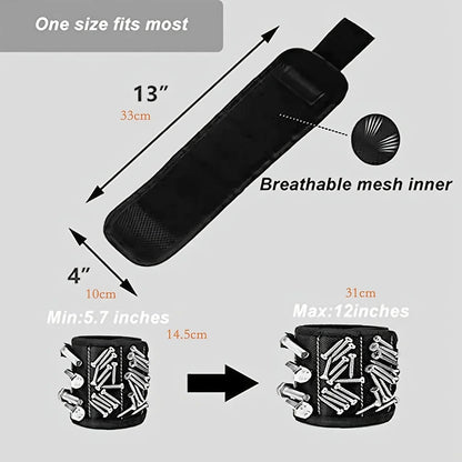 Magnetic Wristband for Screws, Nails, Drilling Bits - Strong Magnets, Tool Holder Belt, Cool Gadgets for Men and Women
