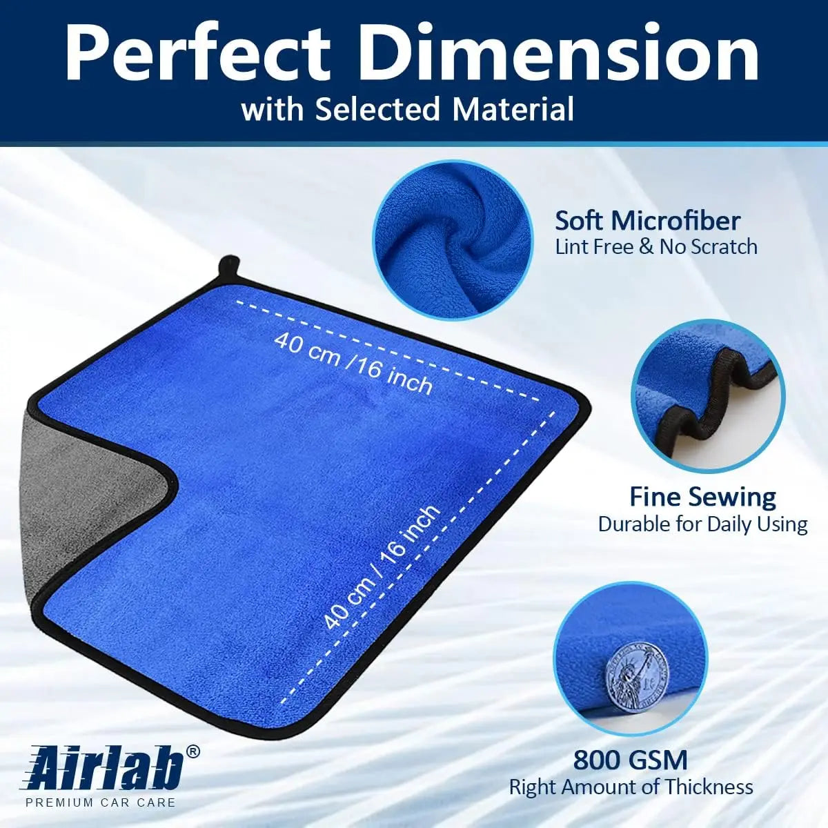 1-4PCS Microfiber Car Wash Towels – Soft, Quick-Drying 500GSM Cloths for Windows, Mirrors & Home Cleaning
