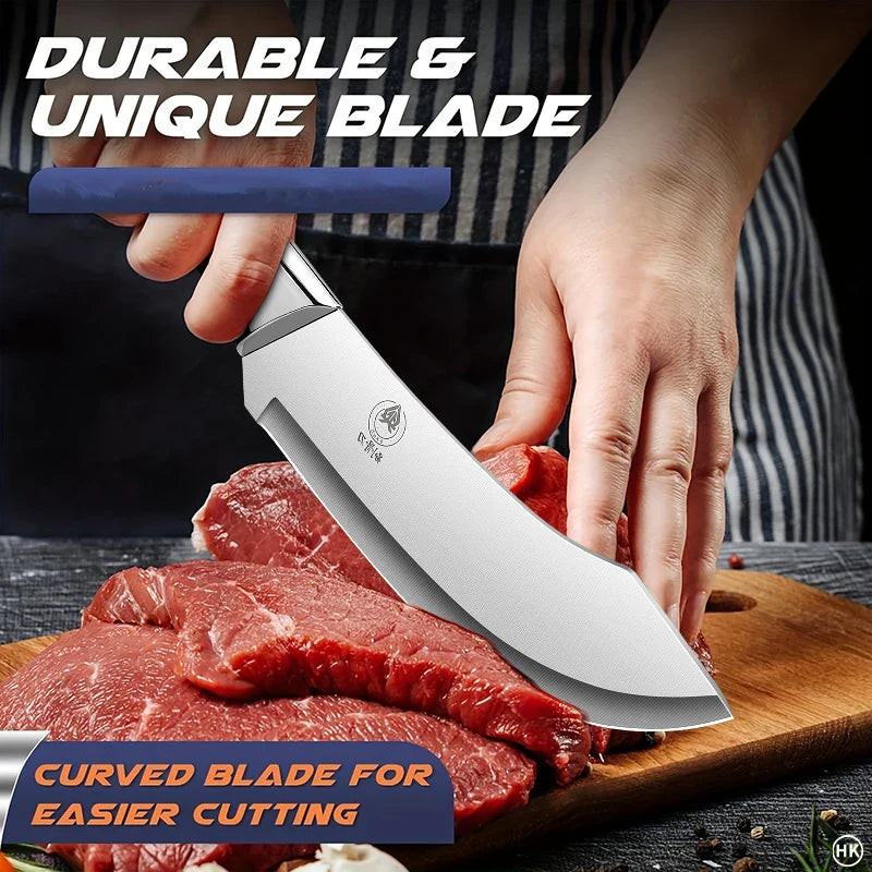 Stainless Steel Ultra-Sharp Bending Fracture Knife – Precision Cutting, Trimming, and Peeling Tool for Professional Butchers