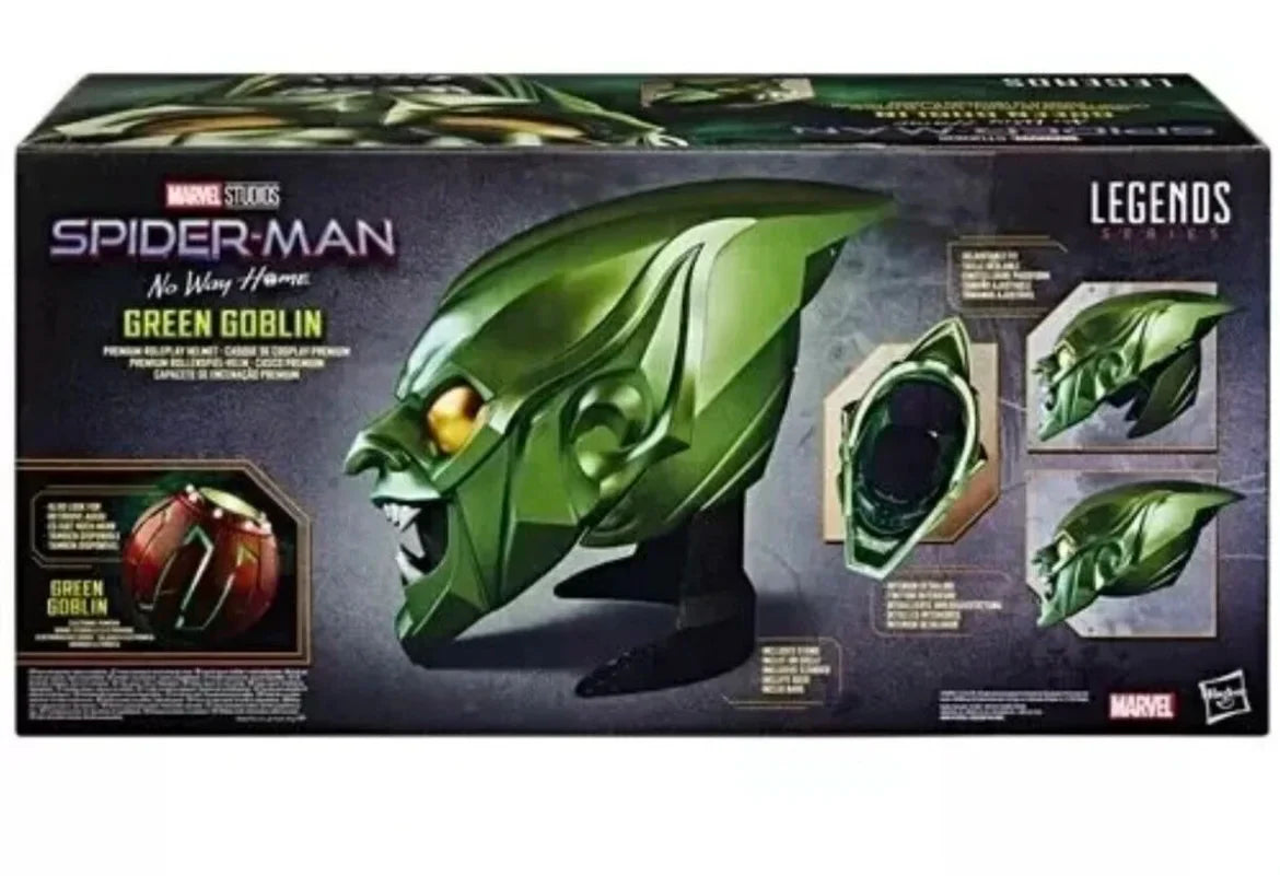 Green Goblin Anime Helmet Toy – Creative Cartoon Figure Ornament for Boys, Fun Collectible Birthday Gift for Classmates