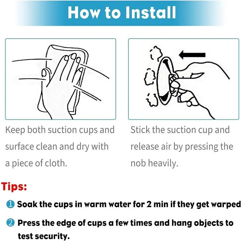 10-Pack Perforated Suction Cups (30/40/50/60mm) — Clear PVC Sucker Pads for Glass Windows, Car & Wedding Decor