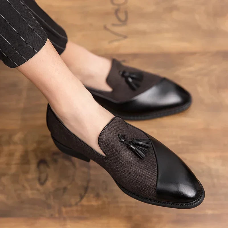 Men’s Business Dress Loafers – Elegant Slip-On Formal Casual Shoes, Tassel Leather Wedding & Party Evening Footwear Fashion