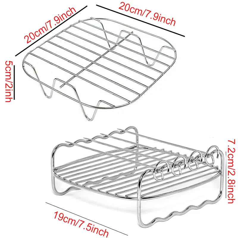 Air Fryer Baking Accessories Set – Wire Oven Grill Rack for 3-5.8QT COSORI, Gowise, Phillips, Ninja, Cozyna