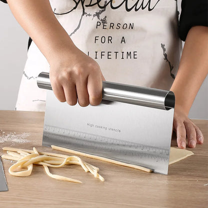 Stainless Steel Dough Chopper - Versatile Bench Scraper and Pastry Cutter