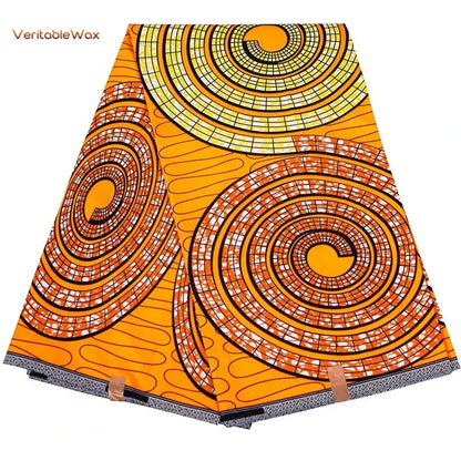 African Ankara Double Print Batik Fabric - Real Wax Patchwork Textile for DIY Sewing, Wedding Dresses & Crafts