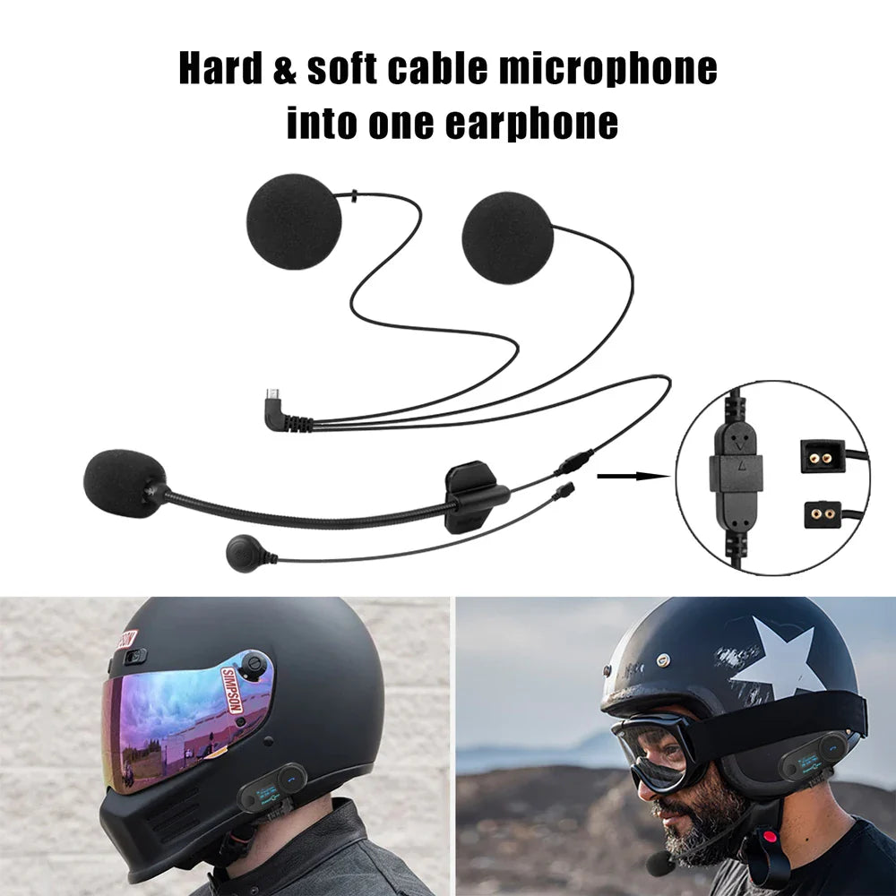 FreedConn Bluetooth Motorcycle Intercom Helmet Headset - Wireless Motorbike Interphone with LCD Screen & FM Earphone