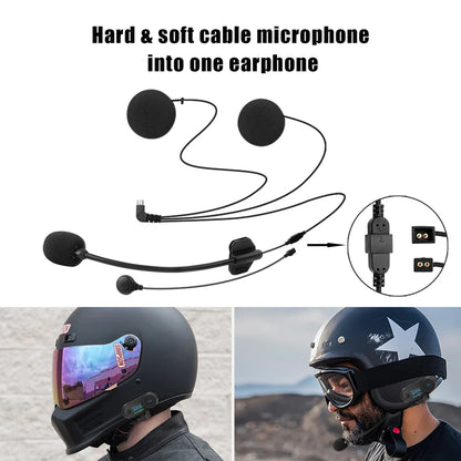 FreedConn Bluetooth Motorcycle Intercom Helmet Headset - Wireless Motorbike Interphone with LCD Screen & FM Earphone