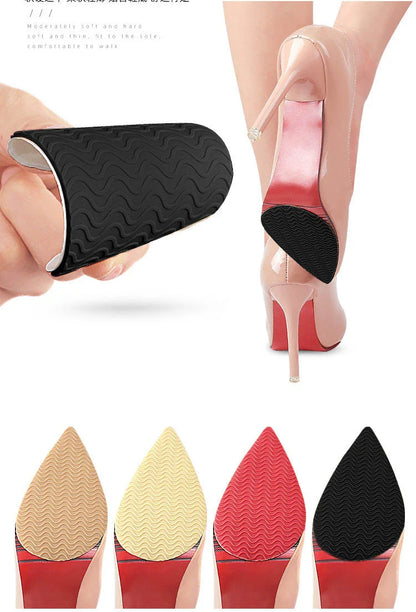 Rubber Shoe Sole Protector - Wear-Resistant Non-Slip Forefoot Mat, Self-Adhesive High Heel Cushion Pads