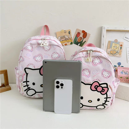 Anime Cartoon Kuromi, Melody & Cinnamoroll Backpack – Kawaii Canvas Schoolbag for Boys & Girls, Hello Kitty Fashion Kids Backpack