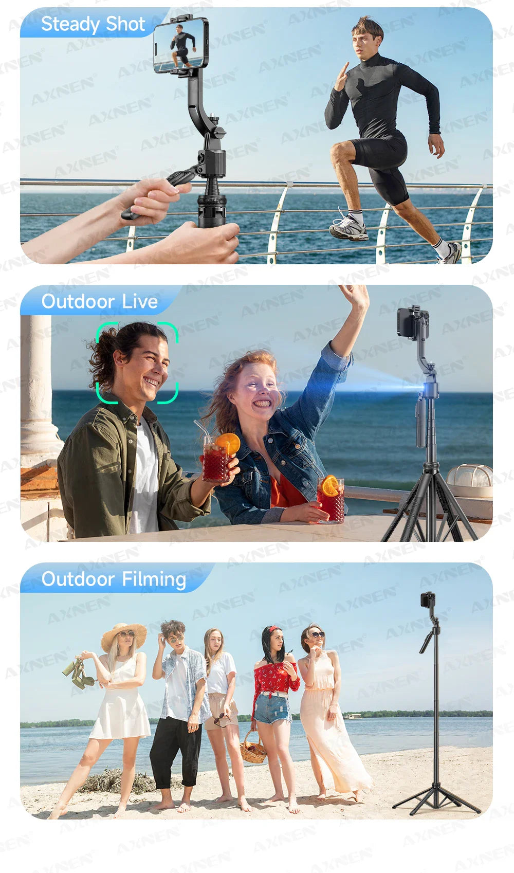 C17 AI Smart Gimbal Tripod – Foldable 360° Selfie Stick with Auto Face Tracking Quadruped Mobile Phone Holder