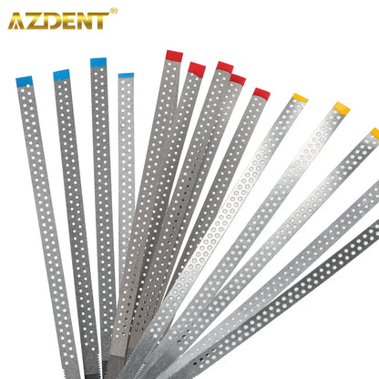 AZDENT Dental Diamond Polishing Strips – 5pc Stainless Steel Orthodontic IPR Fine & Medium Polish