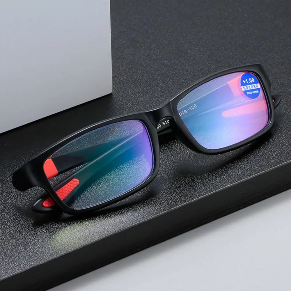 Sports Reading Glasses - Anti-Blue Light TR90 Frame Eyewear for Men & Women (+100 to +400)