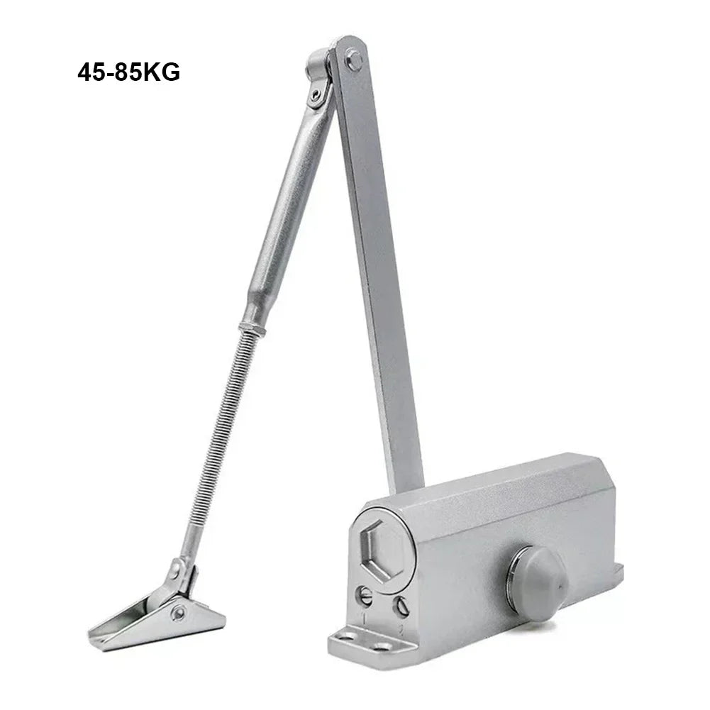 25-85KG Hydraulic Automatic Door Closer - Adjustable Speed, Positioning Door Stop & Protective Holder Hardware (1PCS)