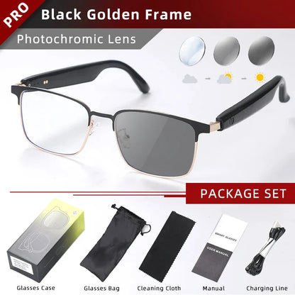 CLLOIO Wireless Bluetooth Smart Glasses – Photochromic Sunglasses with Anti-Blue Ray Reading Lenses & Myopia Prescription Support for Men & Women