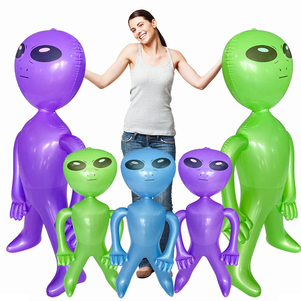 Inflatable Alien Toy –  33" & 63" Sizes, Perfect for Alien-Themed Halloween Parties & Gifts