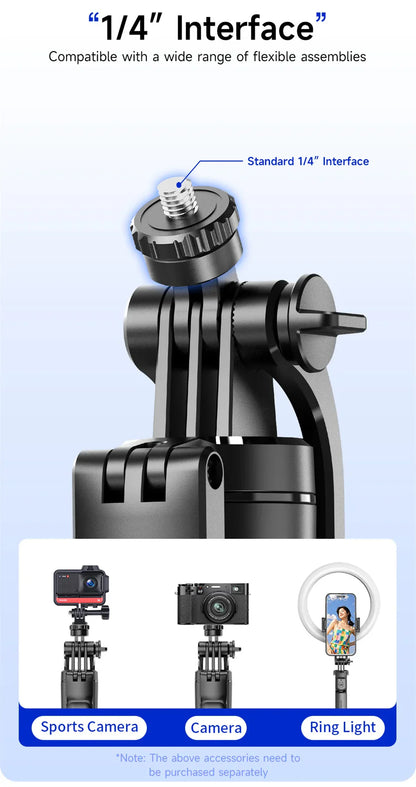 MEUYAG Selfie Stick Tripod – 1708mm Monopod with Fill Light, Bluetooth Remote, 360° Rotation & 1/4” Interface for Mobile Phones