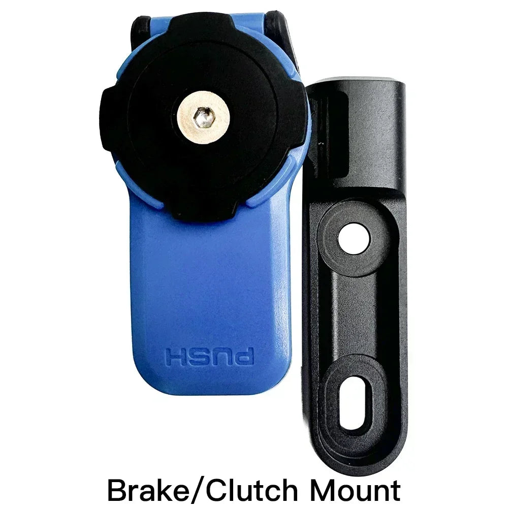 Motorcycle Handlebar Stem Fork Phone Mount — Vibration Dampener with MAG Universal Adapter, Wireless Charger & Mirror Brake Compatible