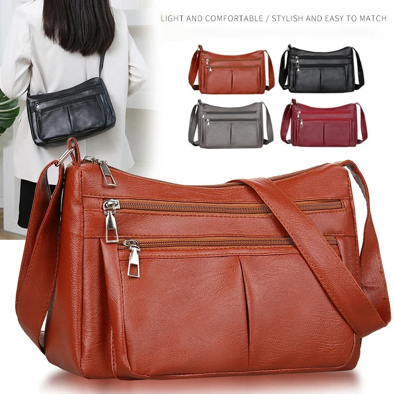 Women’s Korean Shoulder Bag - Luxury Style Soft Leather Versatile Crossbody Handbag