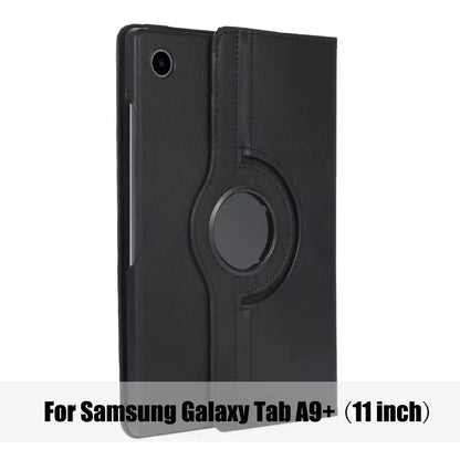 Samsung Galaxy Tab A9+ (11-inch) 2023 Case – PU Leather Cover with Sleep/Wake Function, 360° Rotating Stand & Protective Shell
