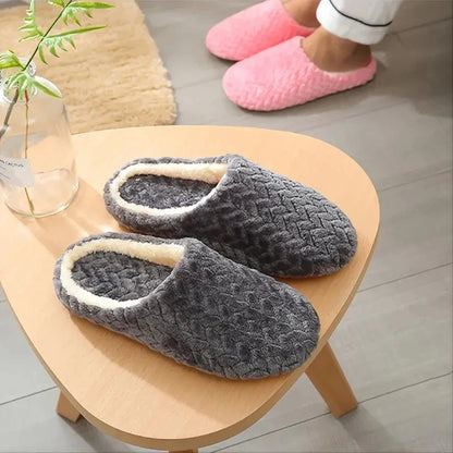 Unisex Fluffy Indoor Slippers — Soft Lightweight Anti-Slip Slides for Autumn & Winter Comfort