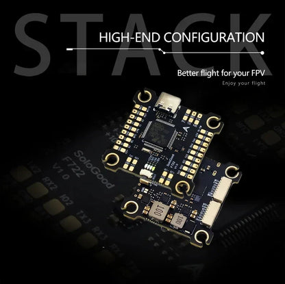SoloGood F722 Flight Controller & BLHELI_S 60A 4-in-1 ESC Stack – FPV Drone Parts Kit