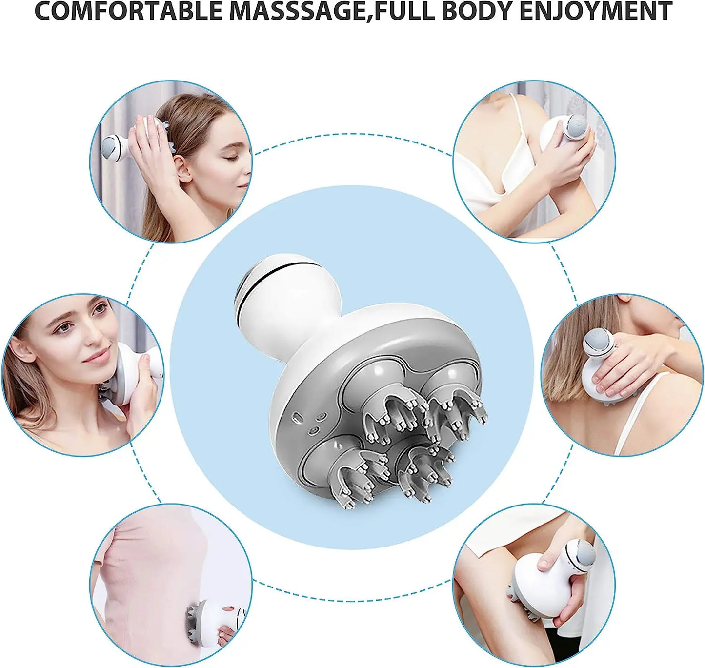Electric Cordless Hair Scalp Massager – Handheld Portable Head Scratcher for Hair Growth, Deep Clean & Stress Relief