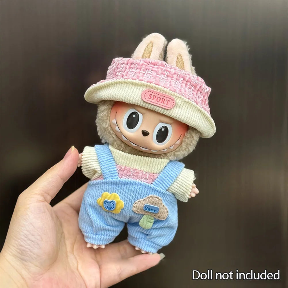Fashion Labubu Clothes Outfit – Ropa Doll Accessories Suspenders Suit for 15cm & 17cm Labubu V1/V2 Plush Dolls