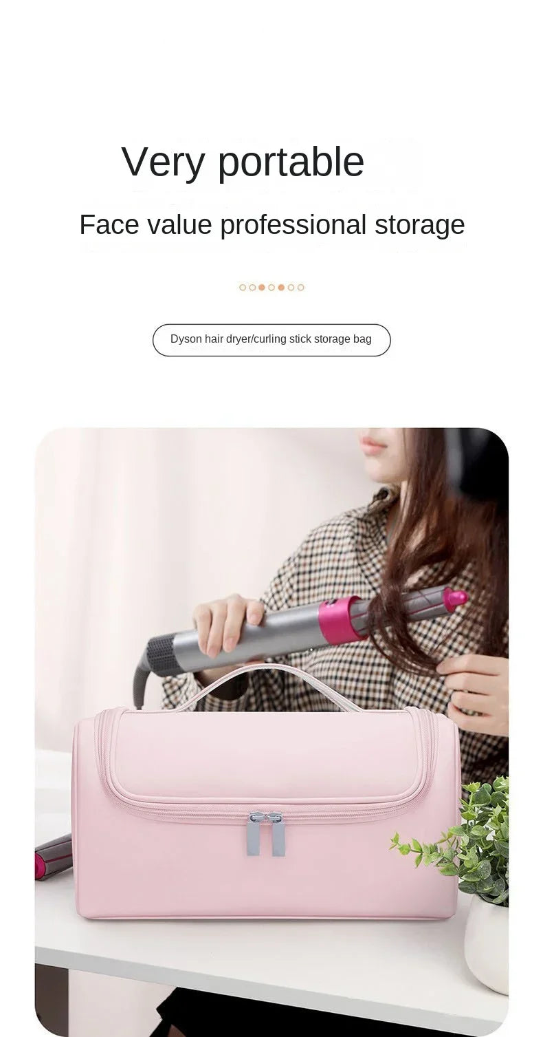Portable Hanging Hair Dryer Case – Waterproof Non-Slip Storage Bag with Hideable Hook & Large Capacity for Hair Tools