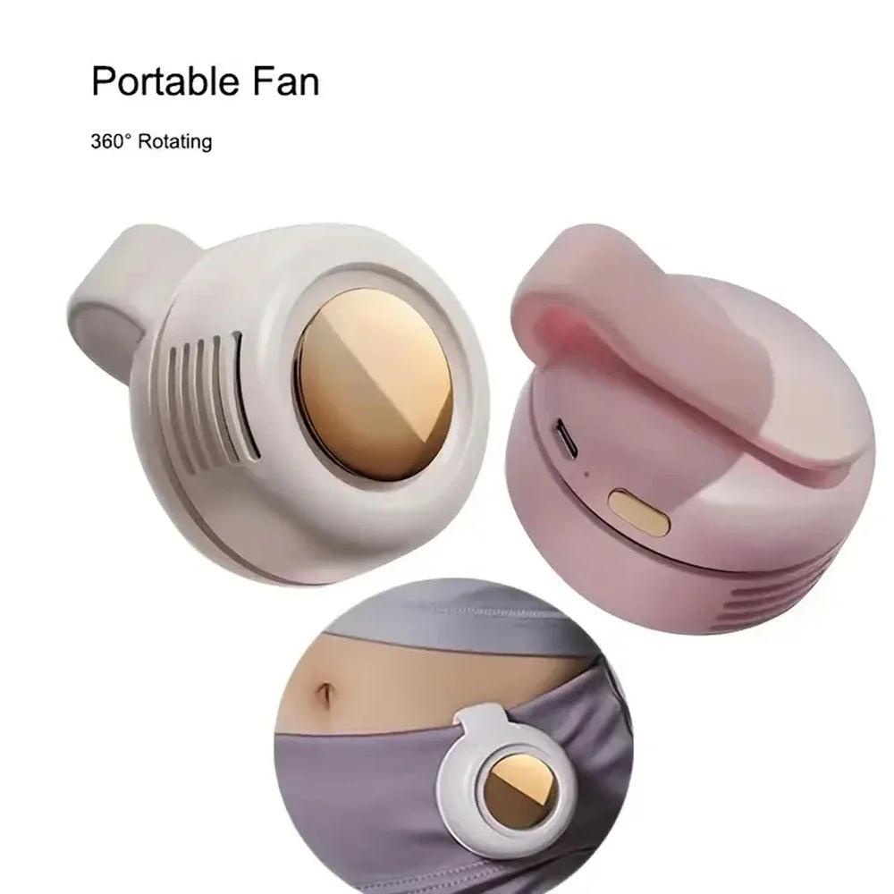 Portable Leafless USB Mini Fan – Silent Bladeless Design with Button Control for Home & Outdoor Travel