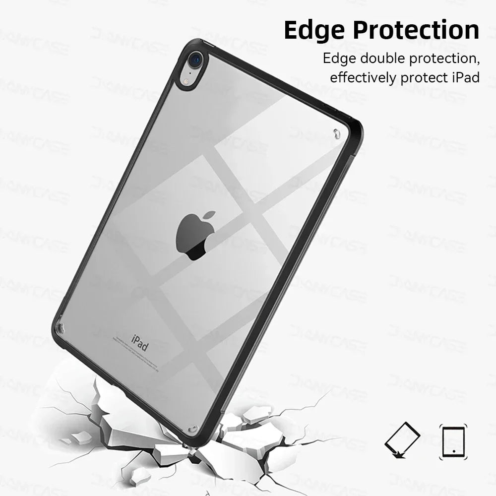 Silicone Transparent Case for iPad Pro 11", Air 4/5 (10.9"), Mini 4/5/6 & iPad 7/8/9/10th Gen (9.7"–10.5") Cover Funda