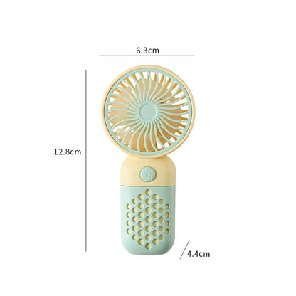 Mini Cartoon USB Handheld Fan – Portable Pocket-Sized Charging Fan for Home, Office, Outdoor & Student Dorm Use