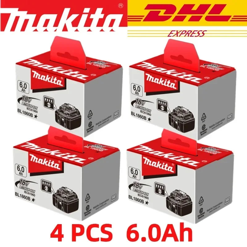 Genuine Makita 6AH BL1860 18V Li-Ion Battery — Replacement for BL1850 & BL1840, Compatible with 18V Screwdrivers, BMS TPCELL