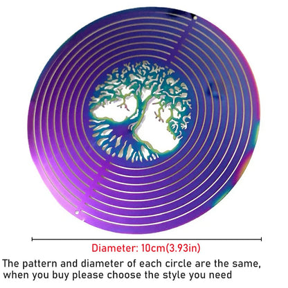 3D Rotating Tree of Life Wind Spinner Chimes – Aesthetic Outdoor Garden Hanging Decor