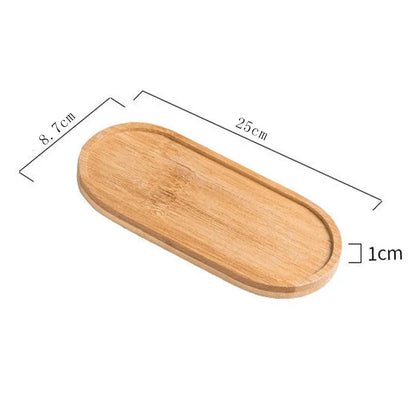 Bamboo Storage Tray – Wooden Bathroom Organizer for Shampoo, Body Wash & Toiletries, Multi-Function Countertop Accessory