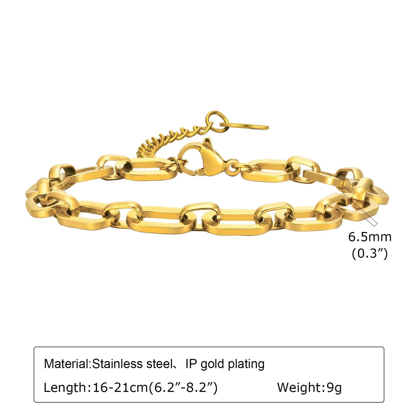 Chunky Gold-Plated Link Necklace — Stainless Steel Oval Chain Choker for Women, Minimalist Jewelry