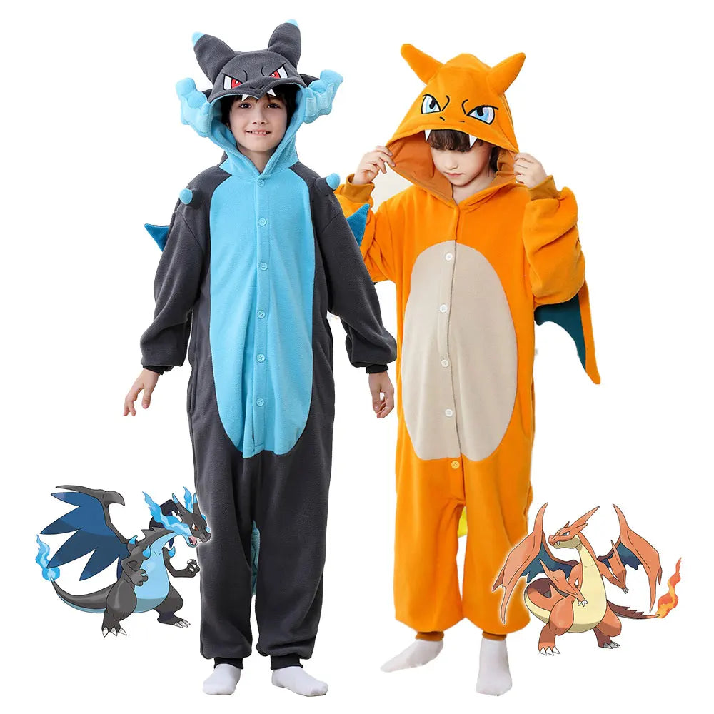 Kids Dragon Cosplay Onesie - Cute Halloween Anime Jumpsuit Costume for Boys & Girls