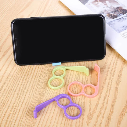 Universal Mobile Phone Grip Holder: Finger Ring Support & Desktop Mount Stand Bracket - Plastic Cellphone Handheld Bracket for iPhone & Samsung