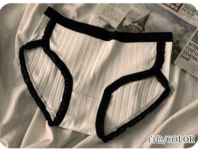 3-Piece Women’s Cotton Panties Set – Mid-Waist, Breathable Underwear, Solid Color Briefs, Sexy Lingerie for Girls