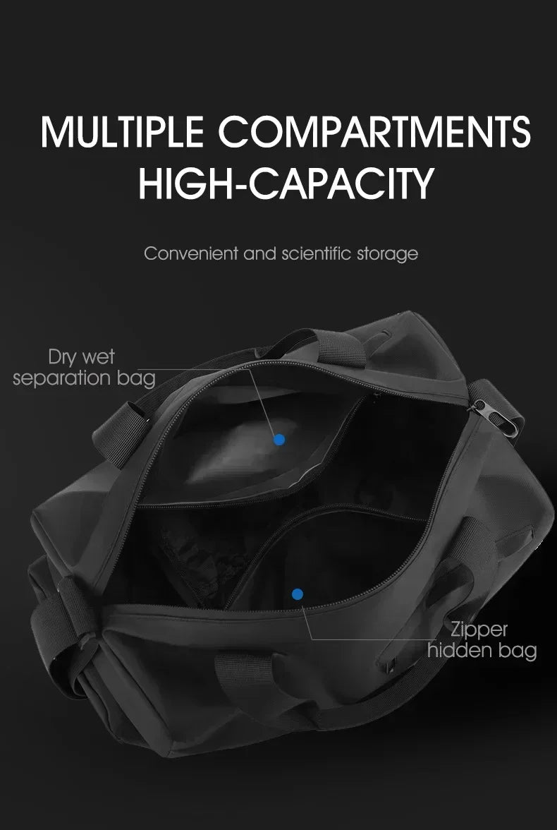 Zipper Large Capacity Oxford Travel Bag – Waterproof Fitness & Sports Luggage with Thickened Fabric