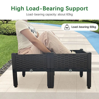 Large Plastic Flower Pot Box – Indoor & Outdoor Planting Container for Vegetables and Garden Decoration