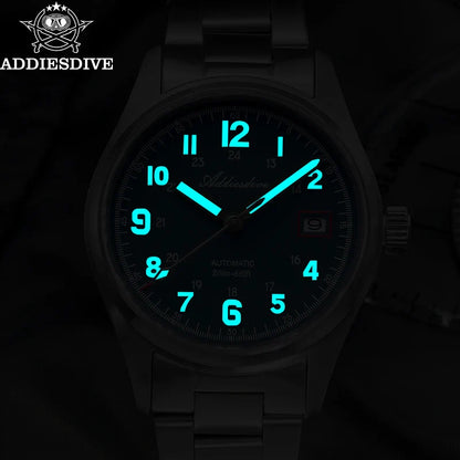 ADDIESDIVE AD2070 Men’s Automatic Mechanical Watch – Sapphire Crystal, 20Bar Waterproof, Super Luminous Stainless Steel