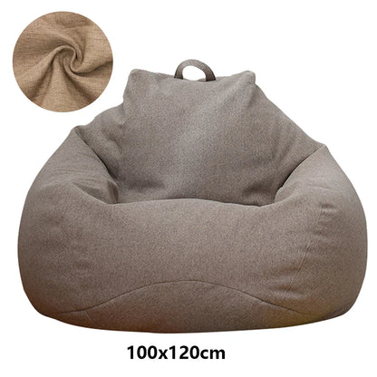 Large Lazy Bean Bag Sofa Cover – Comfortable Tatami Lounger Seat Cover for Living Room & Bedroom (No Filler)
