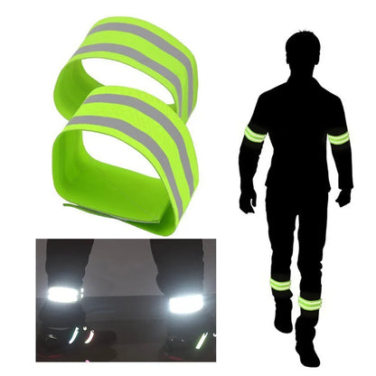 High Visibility Reflective Bands for Wrist, Arm, Ankle, Leg - Night Safety Reflective Straps for Walking, Cycling, Running