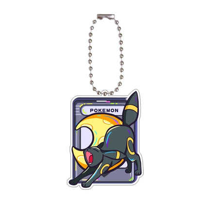 Pokémon Acrylic Keychain Set — Eevee, Pikachu, Gengar & Charizard Cartoon Pendant for Anime, Game Collection & Gift Toys