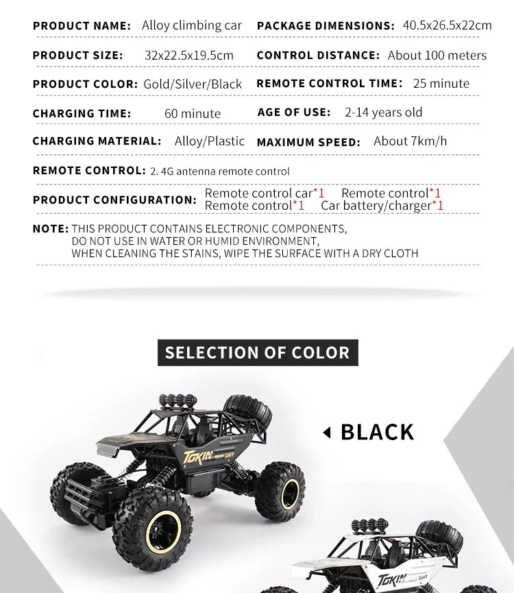 1:12 RC Off-Road 4WD Monster Truck – High-Speed 20Km/h All-Terrain Remote Control Car for Adults & Beginners