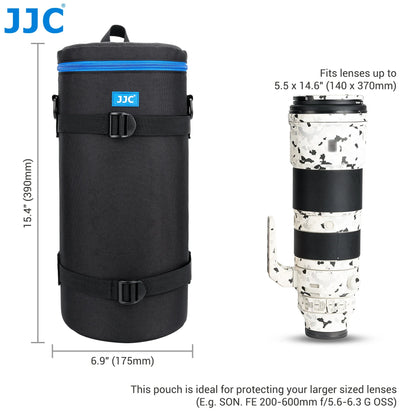 JJC Large Camera Lens Pouch — Thick Protective Case for Nikon 180-600mm, Sony 200-600mm Zoom Lens