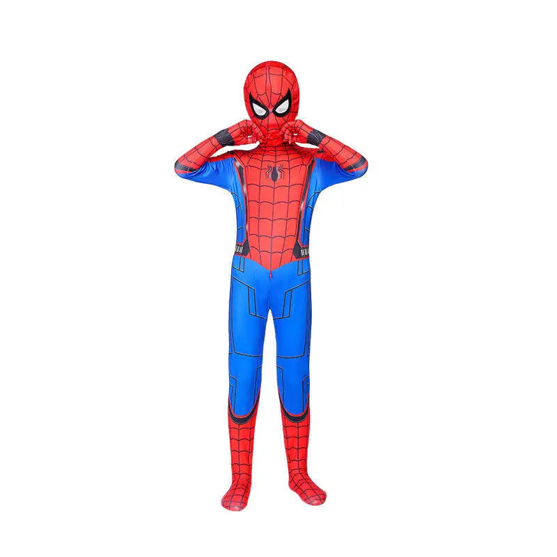 Miles Spider-Man Costume Jumpsuit — Superhero Bodysuit with Head Cover for Halloween & Cosplay Party