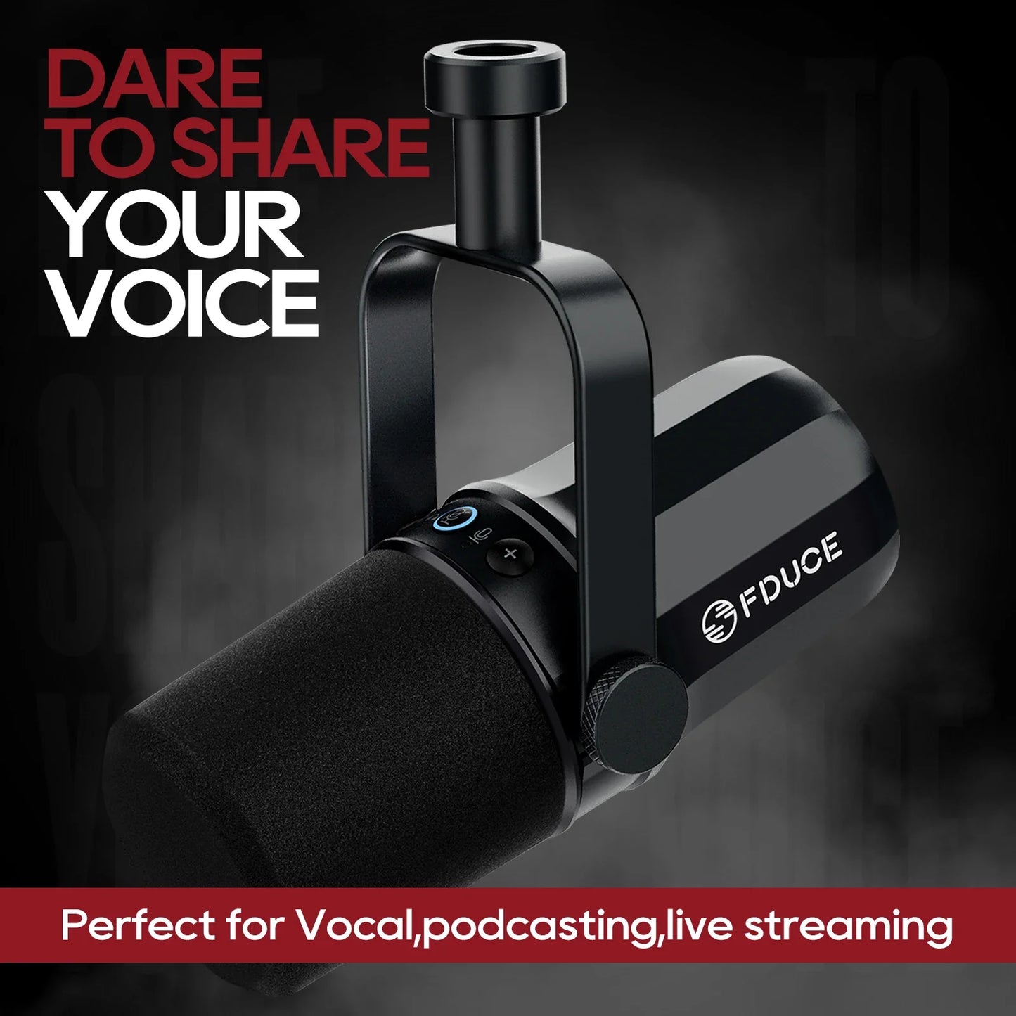 FDUCE SL40X/SL40 USB & XLR Dynamic Microphone – Built-in Headset Output & Sound Insulation for Podcasts, Gaming & Live Broadcast