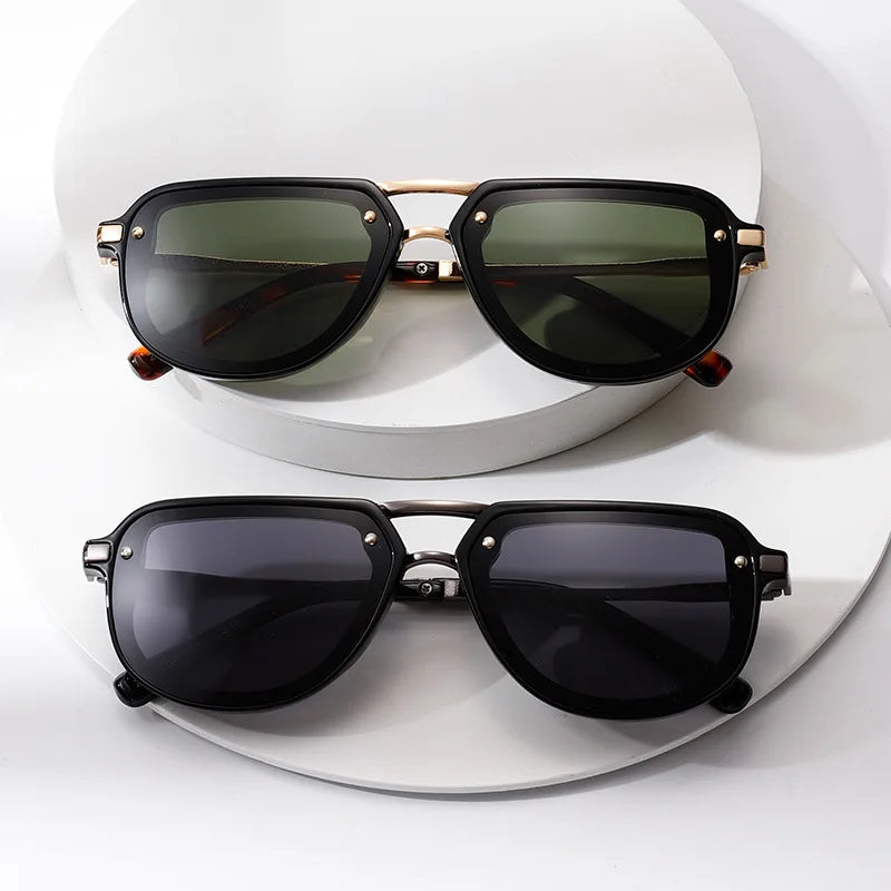 SHAUNA Retro Oval Sunglasses – Luxury Punk UV400 Shades for Women & Men