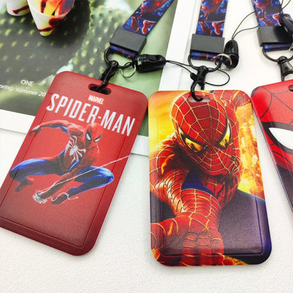 Disney Superhero ID Badge Holder Lanyard — Cartoon Neck Strap for Subway Card, Boys & Kids Campus Credential Case